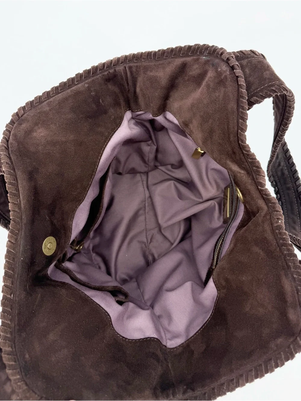 Kooba Leather Suede Brown Hobo Shoulder Bag